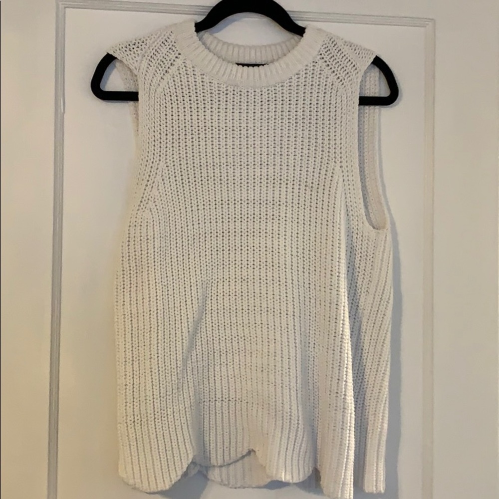 Jcrew sleeveless white sweater, size M
